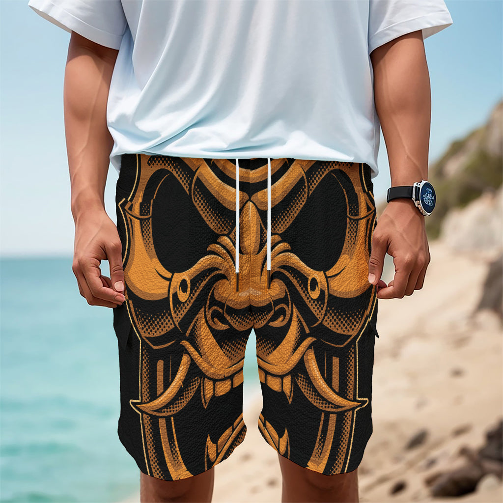 Japanese Warrior Mask Print Men's Cargo Shorts