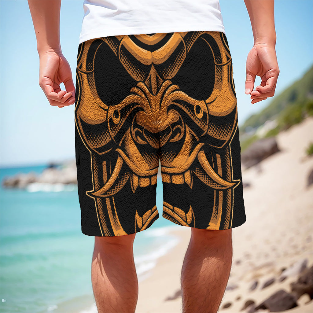 Japanese Warrior Mask Print Men's Cargo Shorts