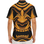 Japanese Warrior Mask Print Men's Deep V-Neck Shirt