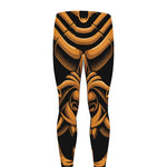 Japanese Warrior Mask Print Men's leggings