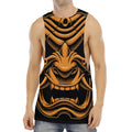 Japanese Warrior Mask Print Men's Muscle Tank Top