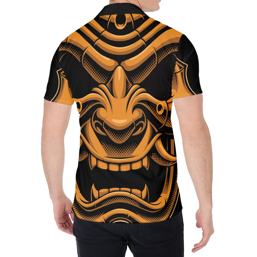 Japanese Warrior Mask Print Men's Shirt