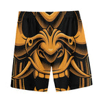 Japanese Warrior Mask Print Men's Sports Shorts