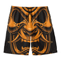 Japanese Warrior Mask Print Men's Swim Trunks