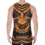 Japanese Warrior Mask Print Men's Velvet Tank Top