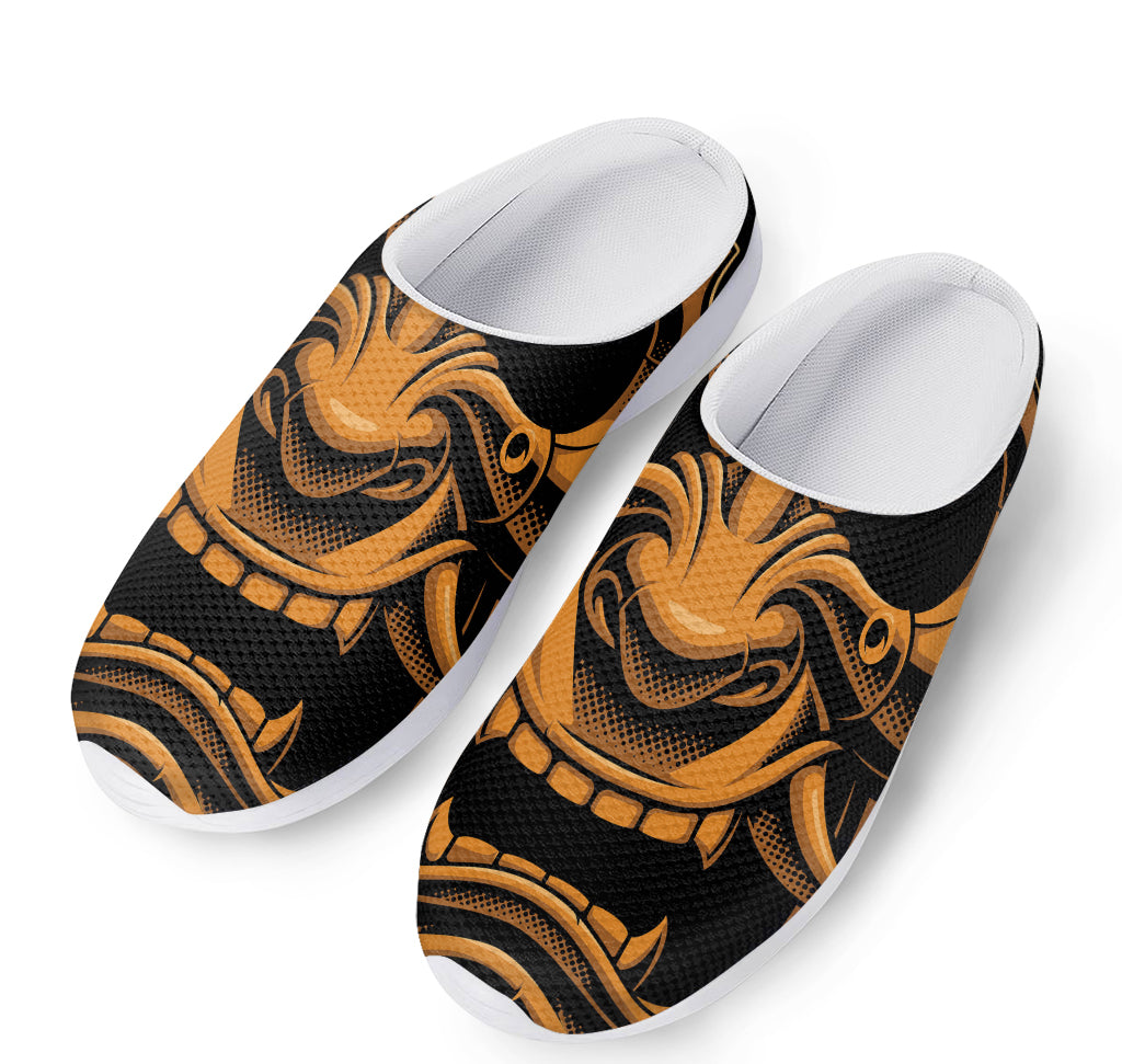 Japanese Warrior Mask Print Mesh Casual Shoes