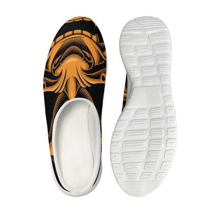 Japanese Warrior Mask Print Mesh Casual Shoes