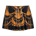 Japanese Warrior Mask Print Mesh Shorts