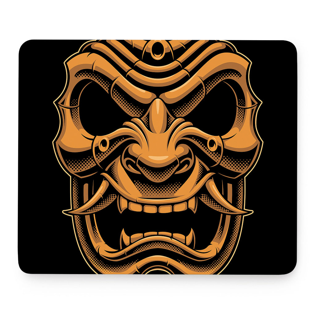 Japanese Warrior Mask Print Mouse Pad