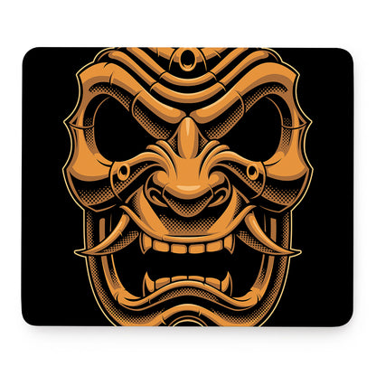 Japanese Warrior Mask Print Mouse Pad