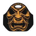 Japanese Warrior Mask Print Neoprene Lunch Bag