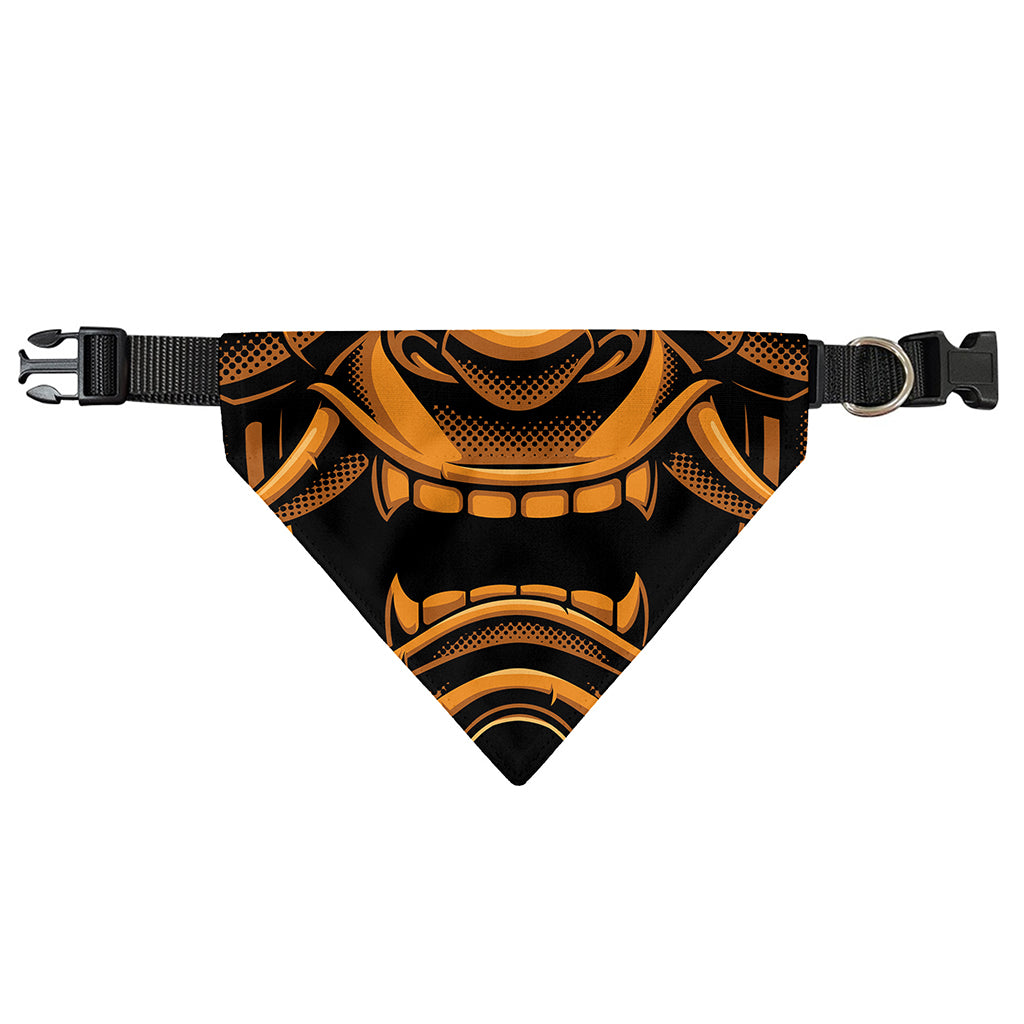Japanese Warrior Mask Print Over The Collar Dog Bandana