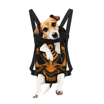 Japanese Warrior Mask Print Pet Carrier Backpack