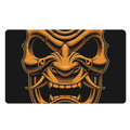 Japanese Warrior Mask Print Polyester Doormat