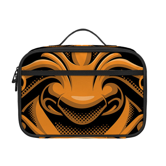 Japanese Warrior Mask Print Portable Lunch Bag