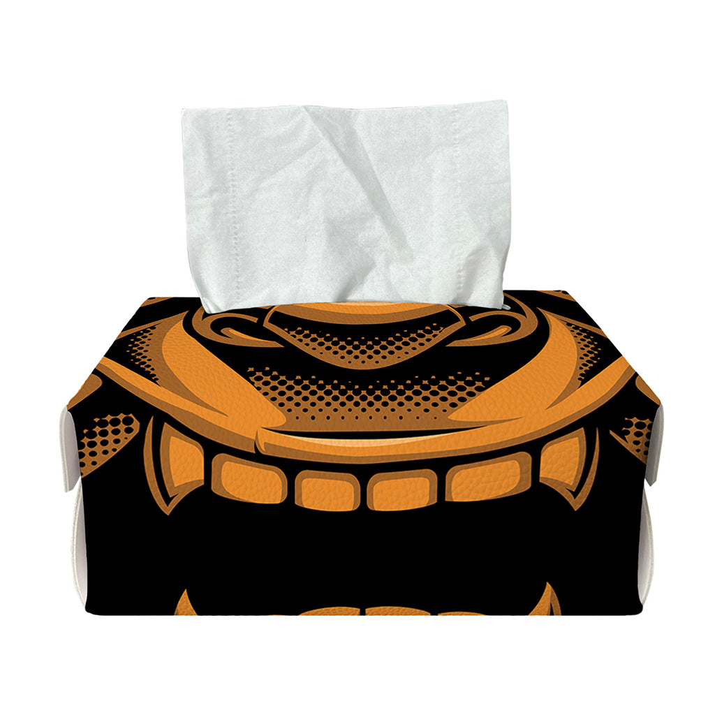 Japanese Warrior Mask Print Rectangle Tissue Box Cover