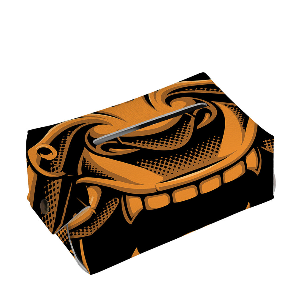 Japanese Warrior Mask Print Rectangle Tissue Box Cover