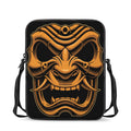 Japanese Warrior Mask Print Rectangular Crossbody Bag