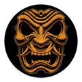Japanese Warrior Mask Print Round Floor Mat