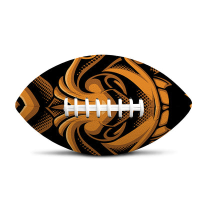 Japanese Warrior Mask Print Rugby Ball