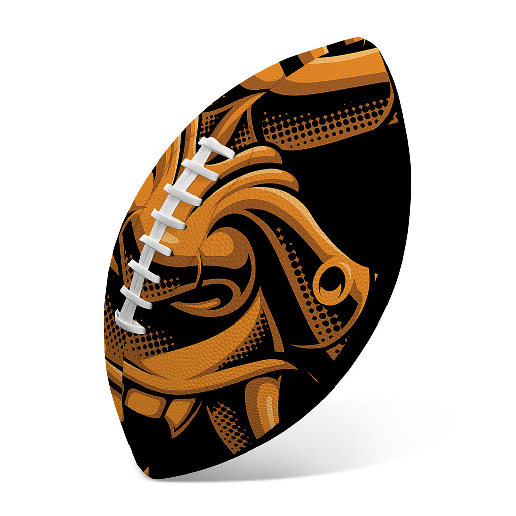 Japanese Warrior Mask Print Rugby Ball