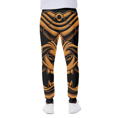 Japanese Warrior Mask Print Scuba Joggers