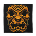 Japanese Warrior Mask Print Silk Bandana