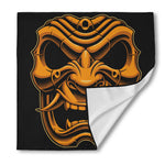 Japanese Warrior Mask Print Silk Bandana