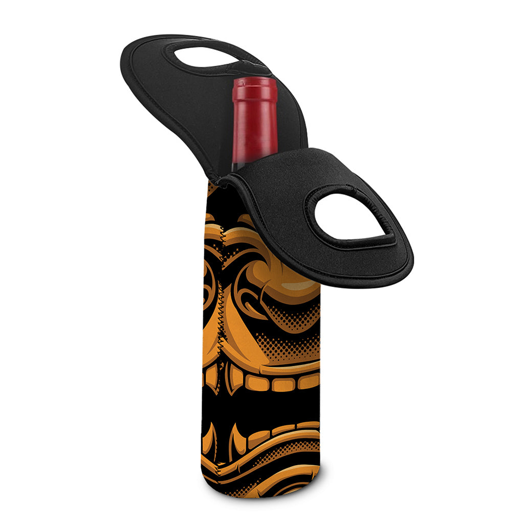 Japanese Warrior Mask Print Single Neoprene Wine Tote
