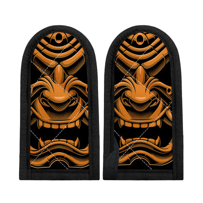 Japanese Warrior Mask Print Skillet Handle Cover