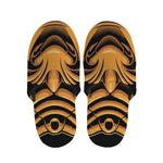 Japanese Warrior Mask Print Slippers