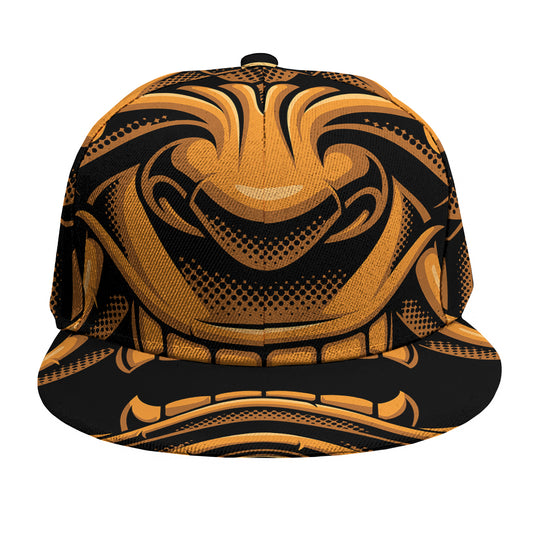 Japanese Warrior Mask Print Snapback Cap
