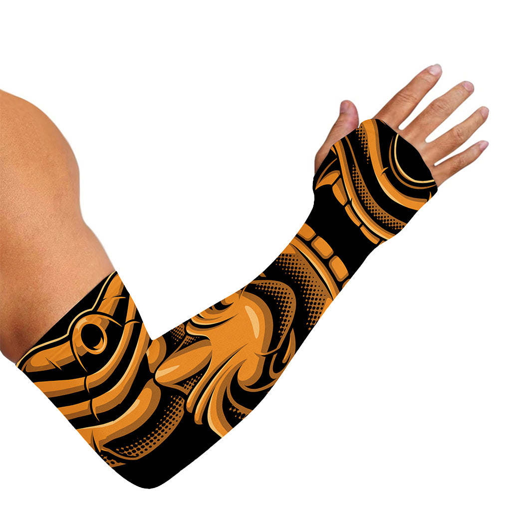 Japanese Warrior Mask Print Sun Protection Arm Sleeves