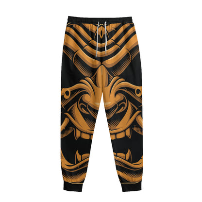 Japanese Warrior Mask Print Sweatpants