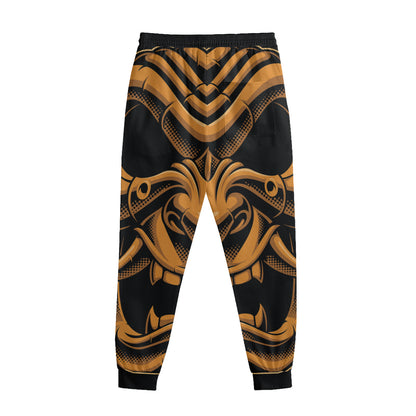 Japanese Warrior Mask Print Sweatpants