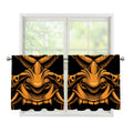 Japanese Warrior Mask Print Tier Curtains