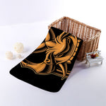 Japanese Warrior Mask Print Towel