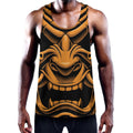 Japanese Warrior Mask Print Men's Workout Tank Top