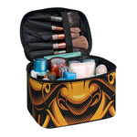 Japanese Warrior Mask Print Travel Makeup Bag