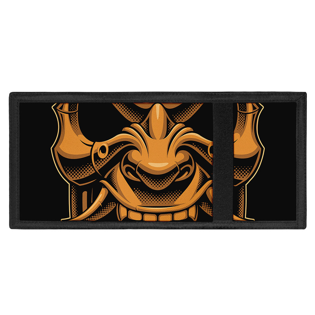 Japanese Warrior Mask Print Trifold Wallet