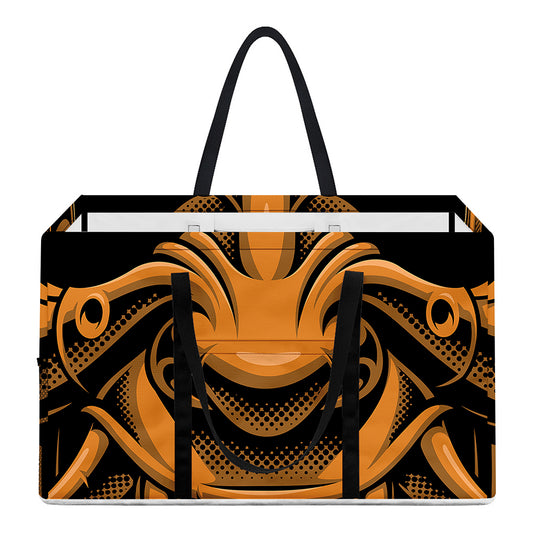 Japanese Warrior Mask Print Utility Tote Bag