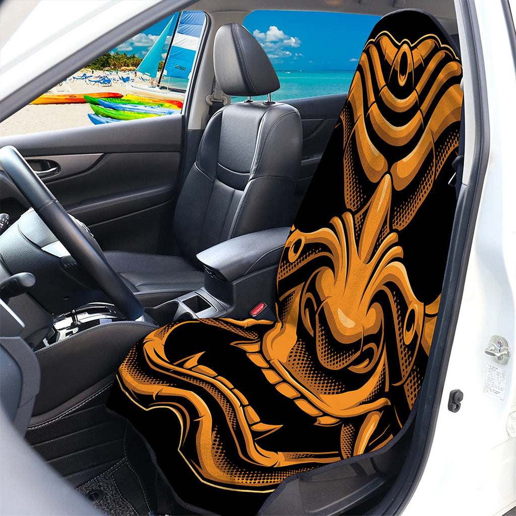 Japanese Warrior Mask Print Waterproof Car Seat Cover