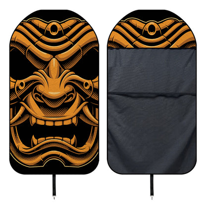Japanese Warrior Mask Print Waterproof Car Seat Cover