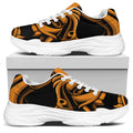 Japanese Warrior Mask Print White Chunky Shoes