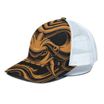 Japanese Warrior Mask Print White Mesh Trucker Cap