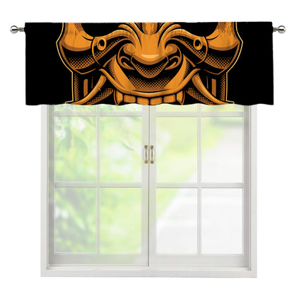 Japanese Warrior Mask Print Window Valance