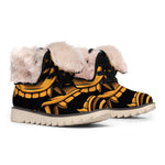 Japanese Warrior Mask Print Winter Boots