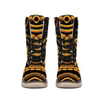 Japanese Warrior Mask Print Winter Boots