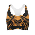 Japanese Warrior Mask Print Women's Sports Bra