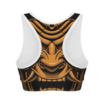 Japanese Warrior Mask Print Women's Sports Bra